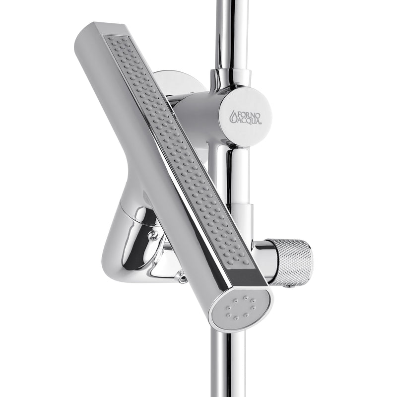 Forno Acqua Shower Column with 9" Rain Shower Head, 5-Function Handheld, 3-Function AcquaFALL Body Jet, SCW1CP-S8