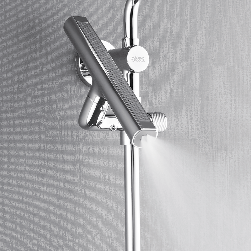 Forno AcquaSPA Shower Column with 9" Rain Shower Head, 5-Function Handheld, 3-Function AcquaFALL Body Jet in Polished Chrome, SCW1CP-S2