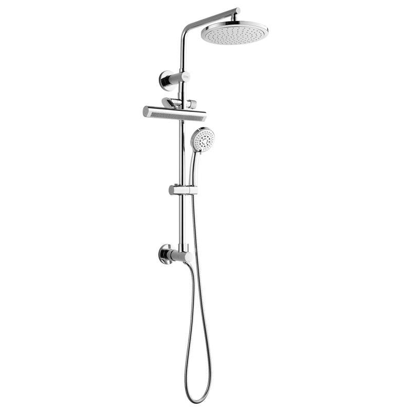Forno AcquaSPA Shower Column with 9" Rain Shower Head, 5-Function Handheld, 3-Function AcquaFALL Body Jet in Polished Chrome, SCW1CP-S2
