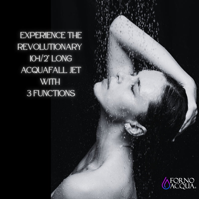 Forno Acqua Shower Column System with 9" Rain Shower Head, 5-Function Handheld, AcquaFALL Body Jet in Brushed Nickel, SCW1BN-S2