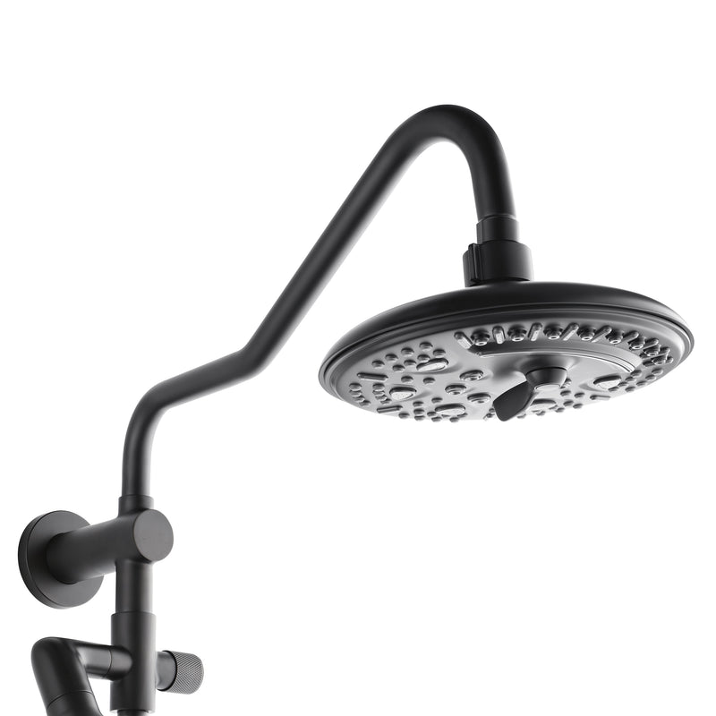 Forno AcquaSPA Shower Column in Matte Black, 6-Function Rain Shower Head, 5-Function Handheld, 3-Function AcquaFALL Body Jet, SCW2BK-C8