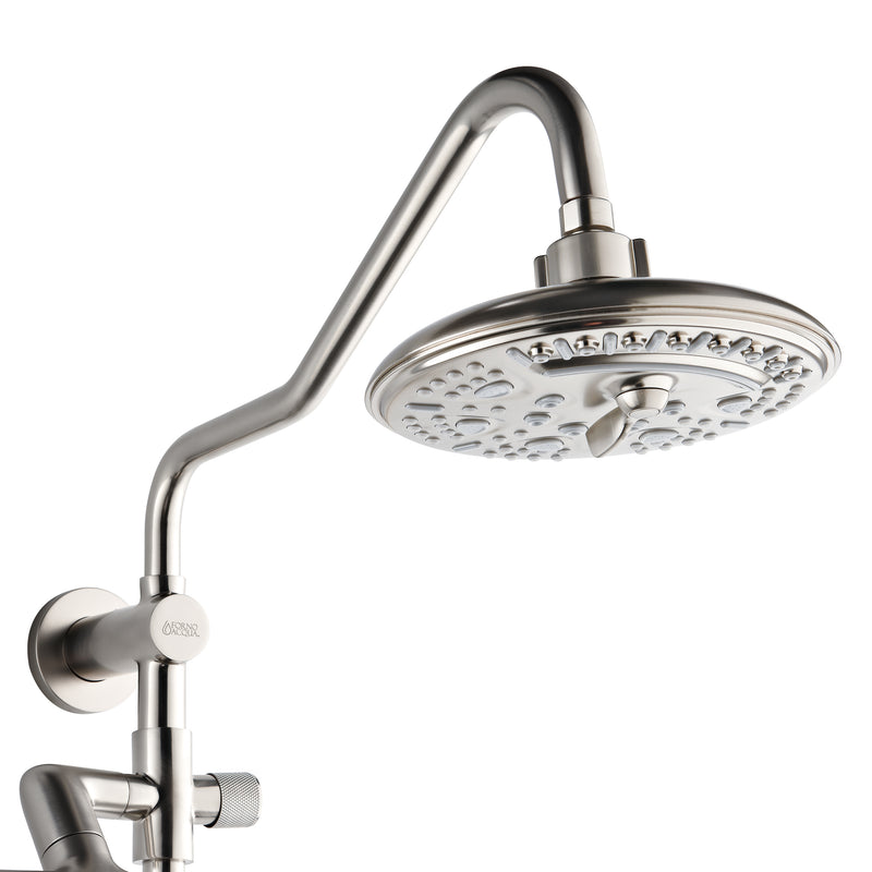 Forno AcquaSPA Shower Column with 6-Function Rain Shower Head, 5-Function Handheld, 3-Function AcquaFALL Body Jet in Brushed Nickel, SCW2BN-C8