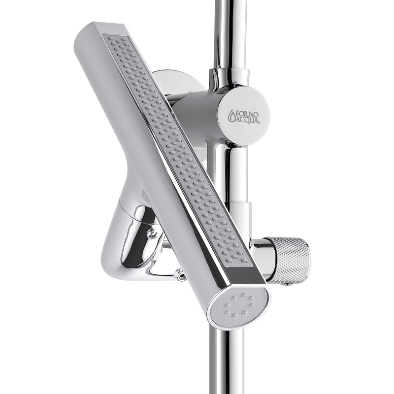 Forno Acqua Shower Column with 6-Function Rain Shower Head, 5-Function Handheld, AcquaFALL Body Jet, Polished Chrome, SCW2CP-C8
