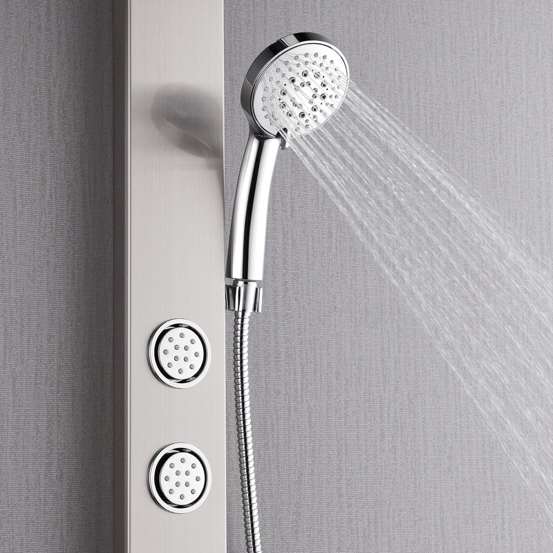 Forno Acqua Stainless Steel AcquaSPA Shower Panel with 9" Rain Shower Head, 5-Function Handheld, 3 Body Jets, SL31BC-8