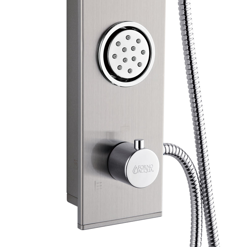 Forno Acqua Stainless Steel Shower Panel with 9" Rain Shower Head, 5-Function Handheld, 3 Body Jets, SL31BC-2