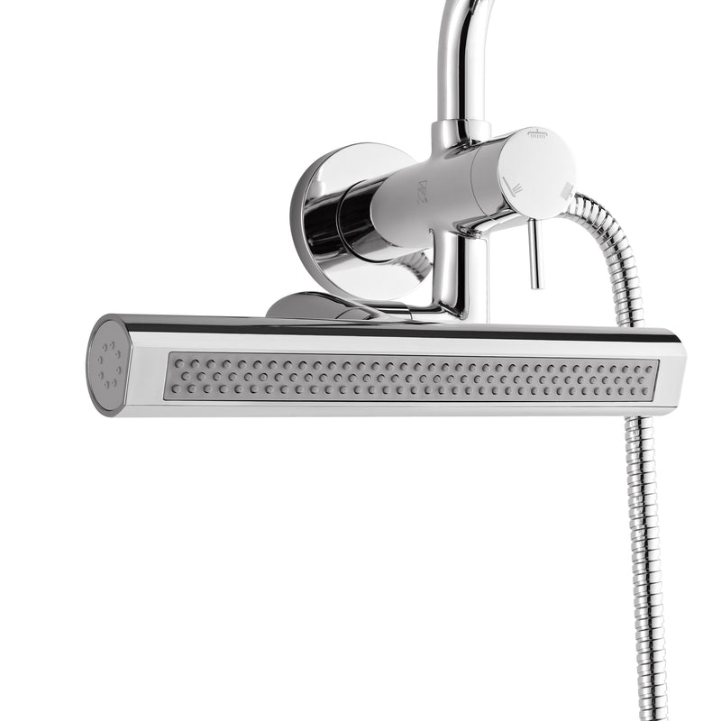 Forno Acqua AcquaSPA Shower System in Polished Chrome, 9" Rain Shower Head, 5-Function Handheld, 3-Function Body Jet, SMW1CP-C2