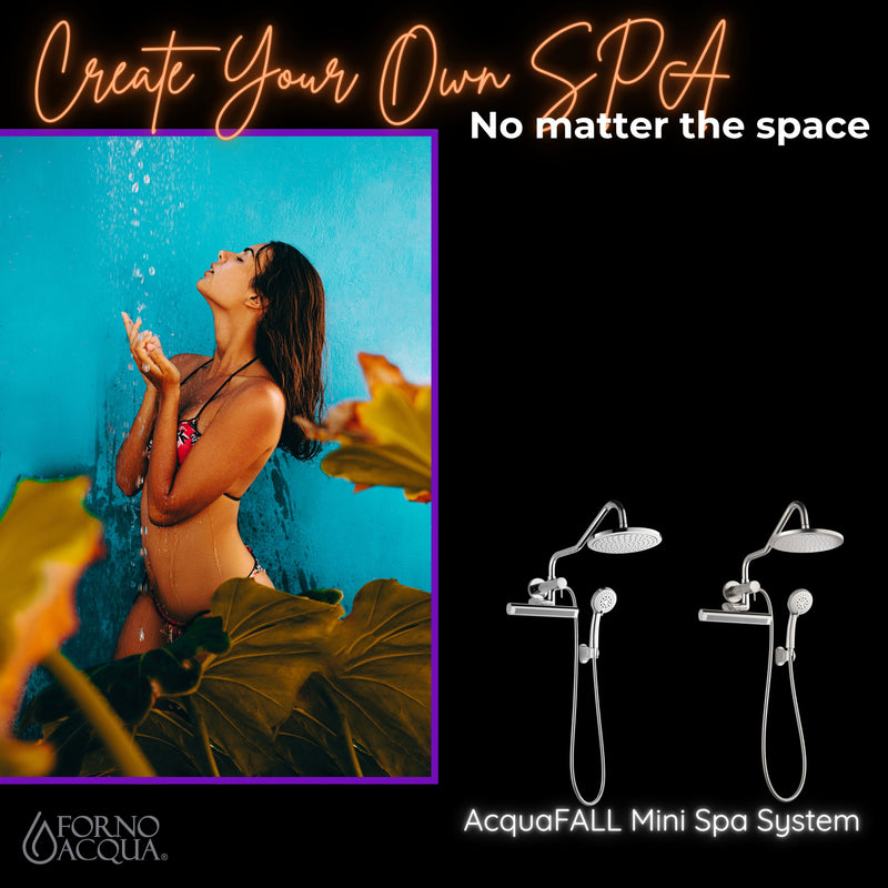 Forno Acqua Shower System in Brushed Nickel, 9" Rain Shower Head, 5-Function Handheld, 3-Function Body Jet, SMW1BN-C2