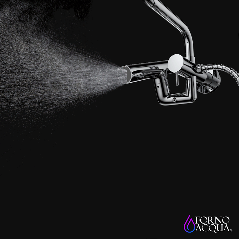 Forno Acqua AcquaSPA Shower System with 6-Function 8" Rain Shower Head, 5-Function Handheld, 3-Function AcquaFALL Body Jet in Polished Chrome, 2.5 GPM Flow Rate, SMW2CP-C2