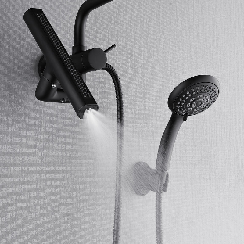 Forno AcquaSPA Shower System in Matte Black, 6-Function Overhead Shower, 5-Function Handheld, 3-Function Body Jet, SMW2BK-C8