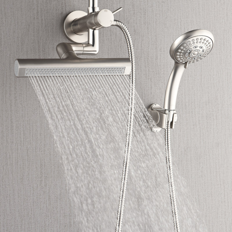 Forno Acqua Shower System with 6-Function 8" Rain Shower Head, 5-Function Handheld, 3-Function AcquaFALL Body Jet in Brushed Nickel, SMW2BN-C8