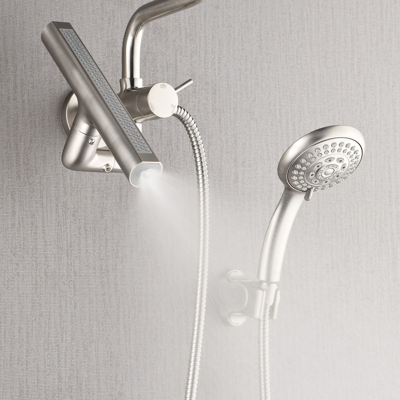 Forno Acqua Shower System with 6-Function 8" Rain Shower Head, 5-Function Handheld, 3-Function AcquaFALL Body Jet in Brushed Nickel, SMW2BN-C8