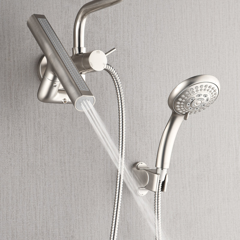 Forno Acqua Shower System with 6-Function 8" Rain Shower Head, 5-Function Handheld, 3-Function AcquaFALL Body Jet in Brushed Nickel, SMW2BN-C8