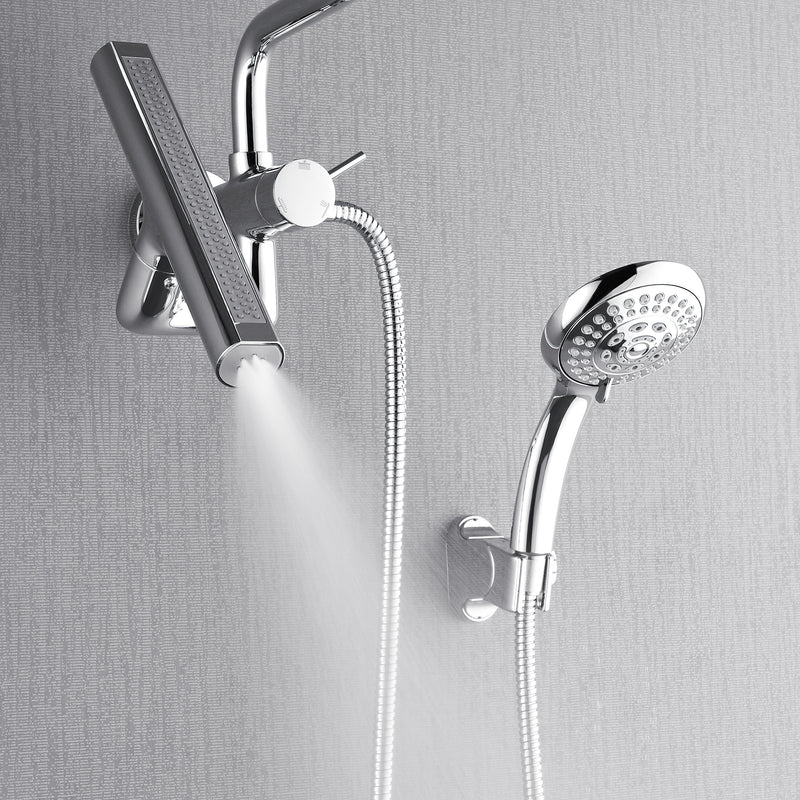 Forno Acqua Shower System with 6-Function 8" Rain Shower Head, 5-Function Handheld, 3-Function AcquaFALL Body Jet, Polished Chrome, SMW2CP-C8