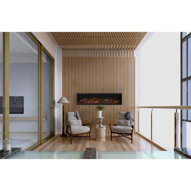 Amantii Symmetry Lumina 100'' Wall Mount / Recessed Smart Indoor/Outdoor Electric Fireplace