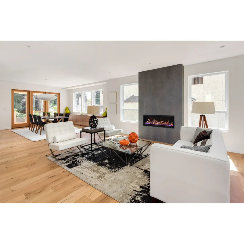 Amantii Symmetry Bespoke 34'' Wall Mount / Recessed Linear Indoor/Outdoor Electric Fireplace