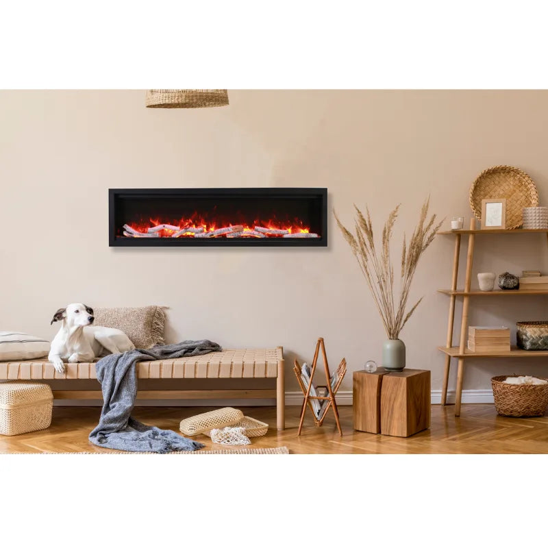 Amantii Symmetry Bespoke 42'' Wall Mount / Recessed Linear Indoor/Outdoor Electric Fireplace