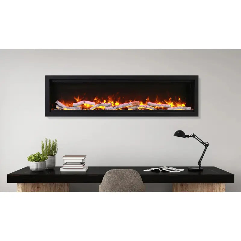 Amantii Symmetry Lumina 74'' Wall Mount / Recessed Smart Indoor/Outdoor Electric Fireplace