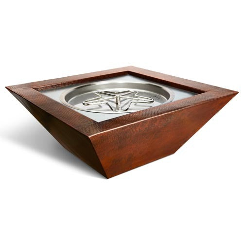 HPC Fire Inspired Copper Bowl Series Hammered Sedona Model 24 VAC propane fire bowl with hand-hammered copper and stainless steel burner.