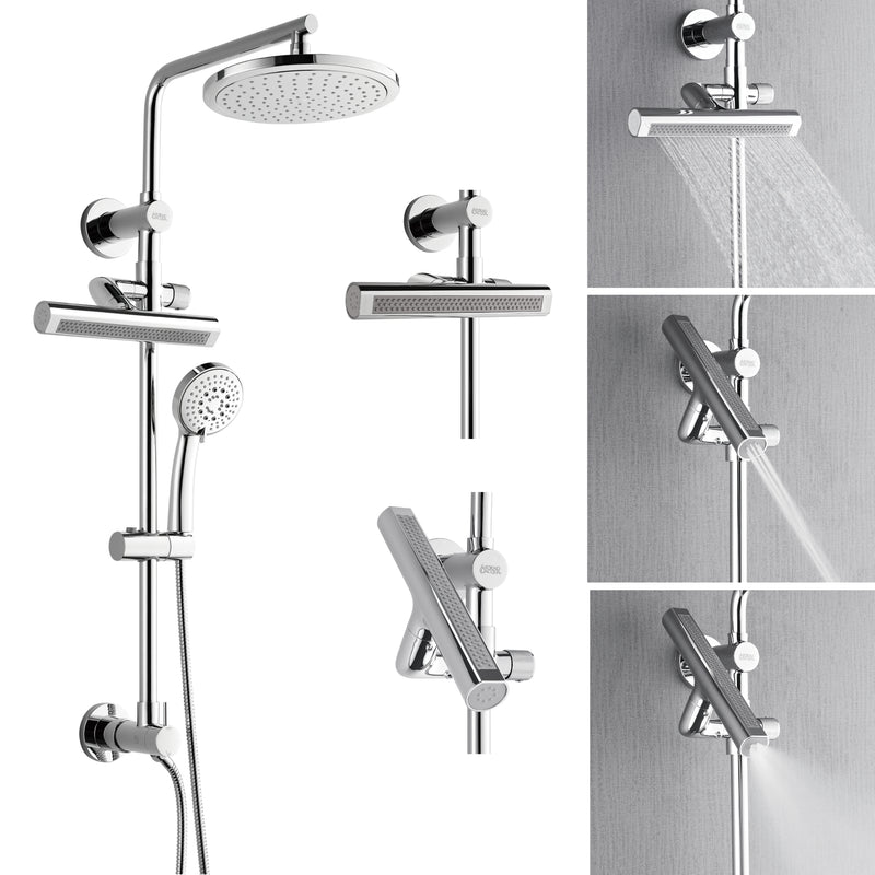 Forno Acqua Shower Column with 9" Rain Shower Head, 5-Function Handheld, 3-Function AcquaFALL Body Jet, SCW1CP-S8