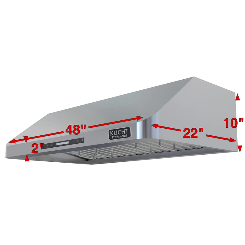 Kucht Professional 48" 900 CFM Under Cabinet Range Hood in Stainless Steel, KRH481A