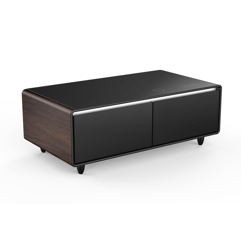 Forno Evoluto 51" Smart Coffee Table in Wood-Accent, Dual Cooling Zones, Wireless Charging, Bluetooth Speakers, FCTFR7006-51WD