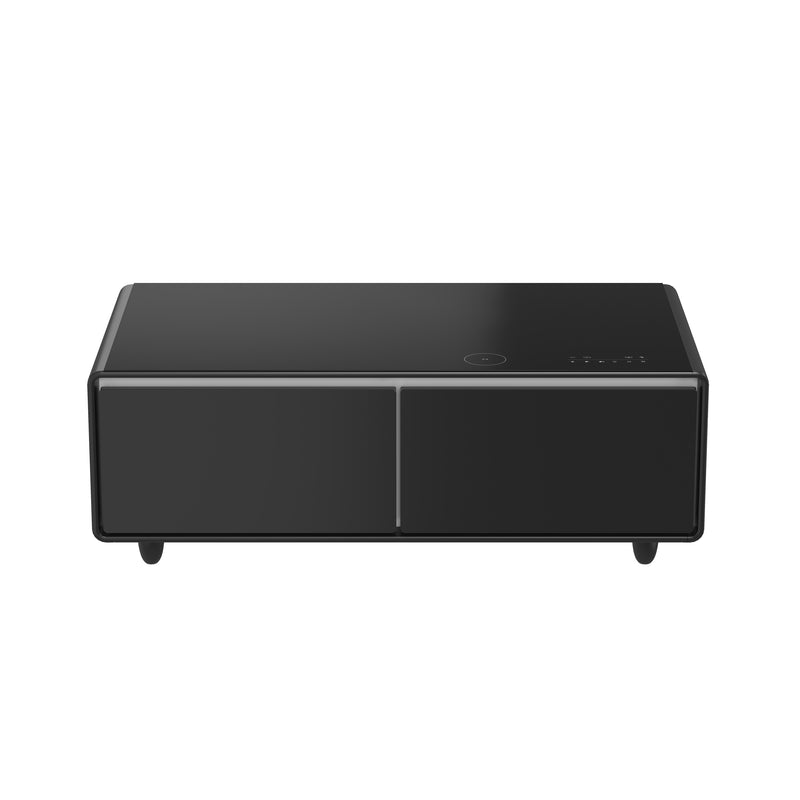 Forno Evoluto 51" Smart Coffee Table in Black, Dual Refrigerator Drawers, Bluetooth 5.0 Audio, Wireless Charging, FCTFR7006-51BLK