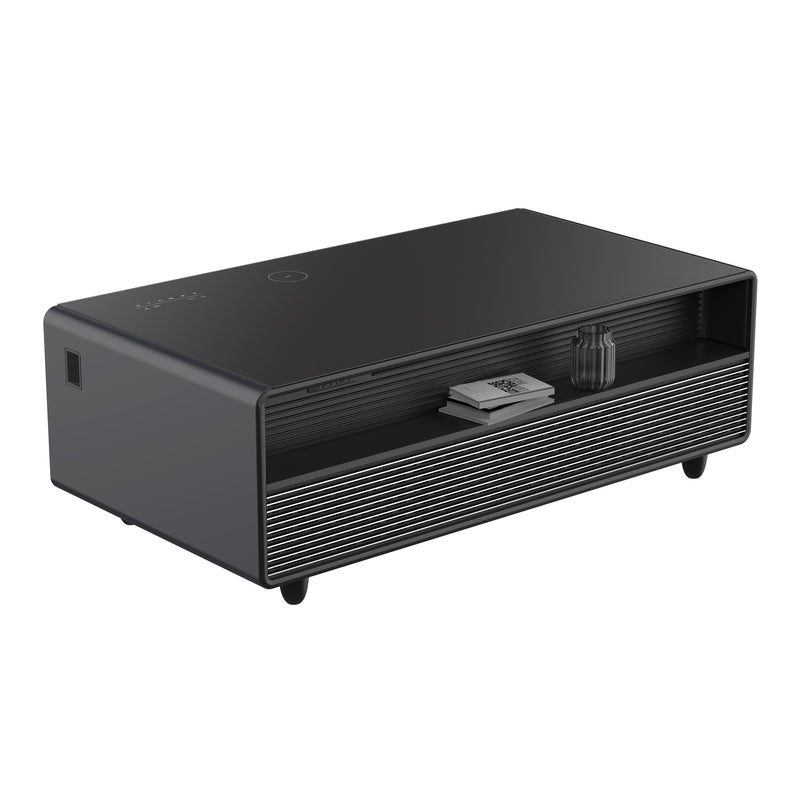 Forno Evoluto 51" Smart Coffee Table in Black, Dual Refrigerator Drawers, Bluetooth 5.0 Audio, Wireless Charging, FCTFR7006-51BLK