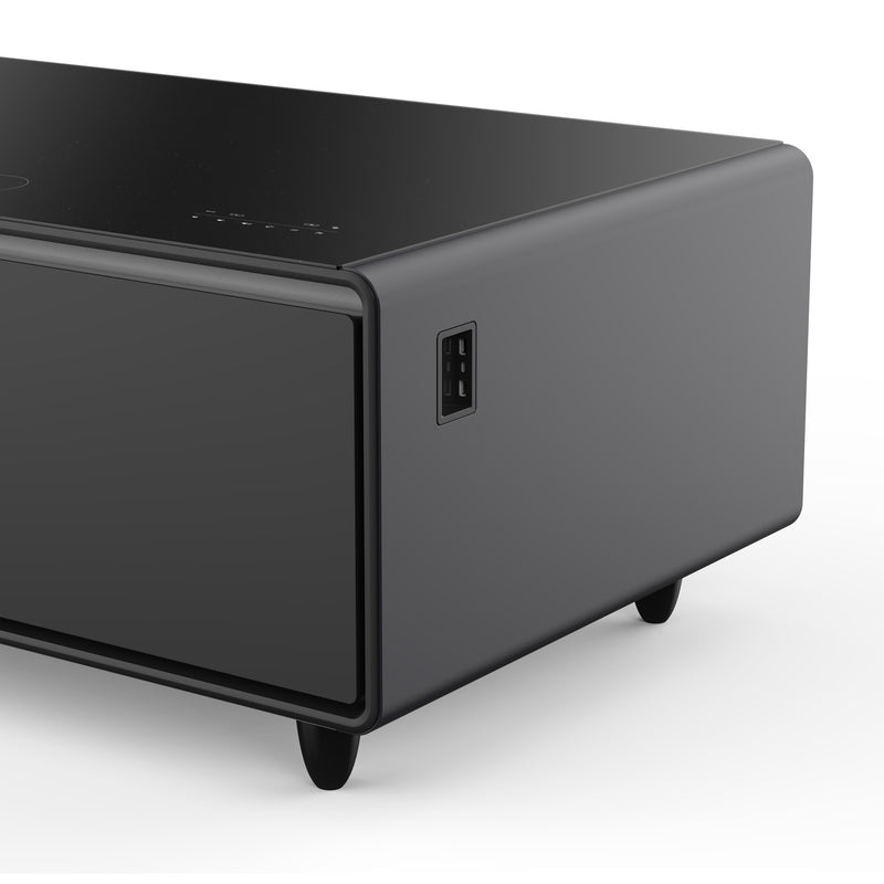 Forno Evoluto 51" Smart Coffee Table in Black, Dual Refrigerator Drawers, Bluetooth 5.0 Audio, Wireless Charging, FCTFR7006-51BLK