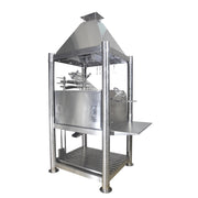 Tagwood BBQ The Beast Santa Maria wood fire and charcoal grill with 304 stainless steel, peaked roof, and swivel grate.