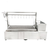 Tagwood BBQ Built-In Santa Maria Argentine wood fire and charcoal grill with 304 stainless steel and adjustable height grates.