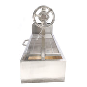 Tagwood BBQ Built-In Santa Maria Argentine Wood Fire & Charcoal Gaucho Grill with stainless steel, height-adjustable grates, and gaucho firebox.