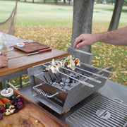 Tagwood BBQ Table Top Warming Brazier BBQ07SS stainless steel warming brazier with skewers and heavy duty rust-resistant finish