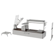 Tagwood BBQ Built-In Santa Maria Argentine Wood Fire & Charcoal Gaucho Grill in stainless steel with adjustable grates and brasero firebox.