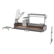 Tagwood BBQ Built-In Santa Maria Argentine Wood Fire & Charcoal Gaucho Grill with stainless steel construction and adjustable grates.