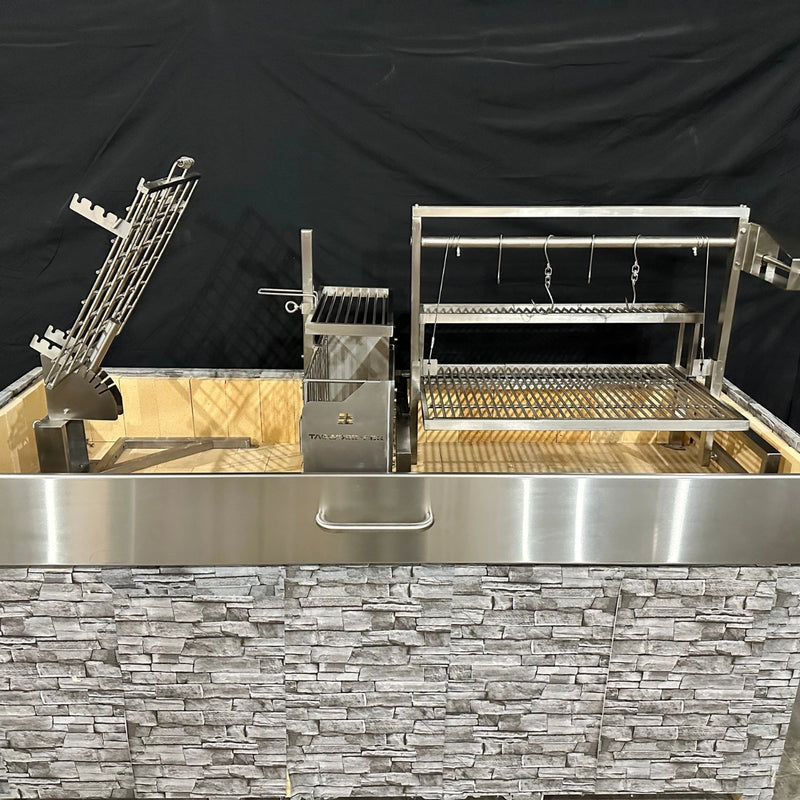 Tagwood BBQ Insert Style Argentine Santa Maria Grill BBQ09SS with stainless steel, adjustable grates, and gaucho brasero firebox for built-in kitchens