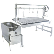 Tagwood BBQ Insert Style Argentine Santa Maria Grill with stainless steel, height-adjustable grates, and gaucho-style firebox for wood and charcoal.
