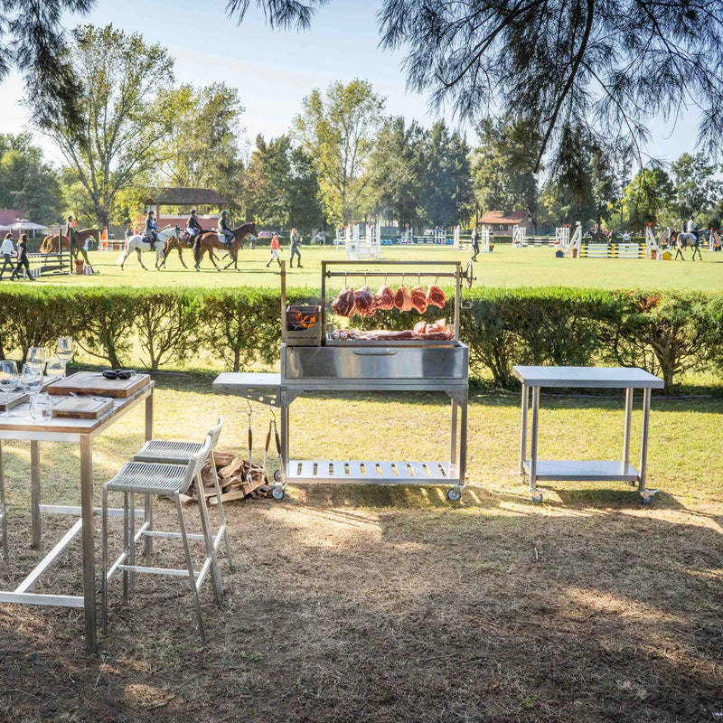 Tagwood BBQ Working Table - BBQ10SS stainless steel portable prep table with sturdy design perfect for outdoor grilling setups.