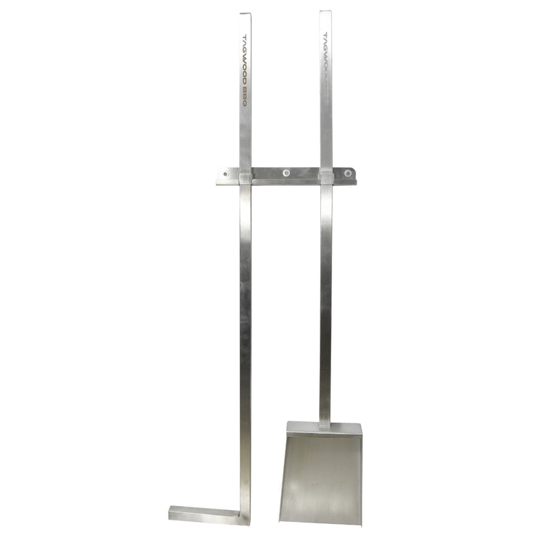 Tagwood BBQ Shovel & Coal Rake With Bracket BBQ11SSB stainless steel dual shovel and rake with wall mount for grilling ember management