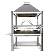 Tagwood BBQ XL Argentine Santa Maria grill with heavy-duty 304 stainless steel, height-adjustable grates, and gaucho-style brasero firebox.