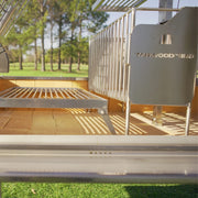 Tagwood BBQ XL Freestanding Argentine Santa Maria Grill with heavy-duty 304 stainless steel and height-adjustable cooking grates.