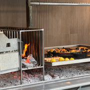 Tagwood BBQ XL Built-In Santa Maria Argentine Grill with stainless steel construction, gaucho-style firebox, and large cooking surface.
