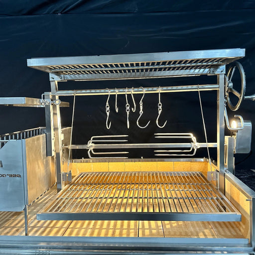 Tagwood BBQ Stainless Steel Rotisserie Kit BBQ50SS PRO with heavy-duty hooks, 304 stainless steel and large 40-inch width design