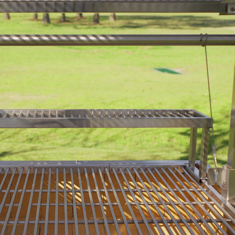 Tagwood BBQ Warming Rack - BBQ52SS made of durable stainless steel with 34-inch width, expanding grill space for warming food.