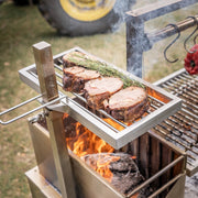 Tagwood BBQ Height Adjustable Secondary Grate BBQ55SS in stainless steel with adjustable height and direct fire cooking over flames