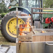 Tagwood BBQ Height Adjustable Secondary Grate BBQ55SS in stainless steel with 105 sq in cooking space and adjustable height for grilling.