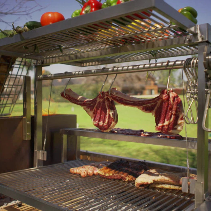 Tagwood BBQ S shape meat hooks set of 7 in stainless steel for hanging meats on grill with rust-resistant, heat-resistant design