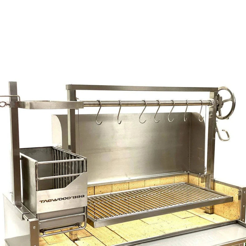 Tagwood BBQ Stainless Steel Wind Guard BBQ60SS with rust-resistant 304 steel, custom fit for BBQ09SS, freestanding design, 35x17 inch size.