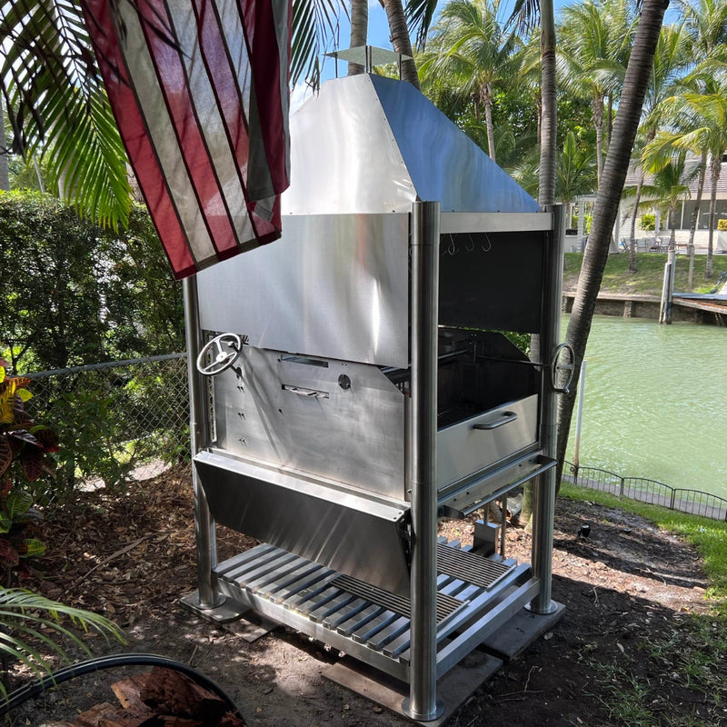 Tagwood BBQ Stainless Steel Wind Guard - BBQ62SS in rust-resistant 304 steel with a tall shield design for wind protection on grills.