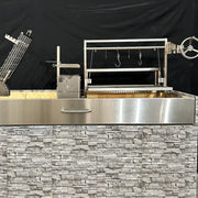 Tagwood BBQ front door for BBQ09SS Small, stainless steel with handle and brackets, enhances heat retention and grill appearance.