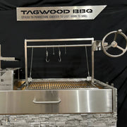 Tagwood BBQ front door for BBQ09SS Small in stainless steel with handle and mounting brackets for heat retention and ember life extension.